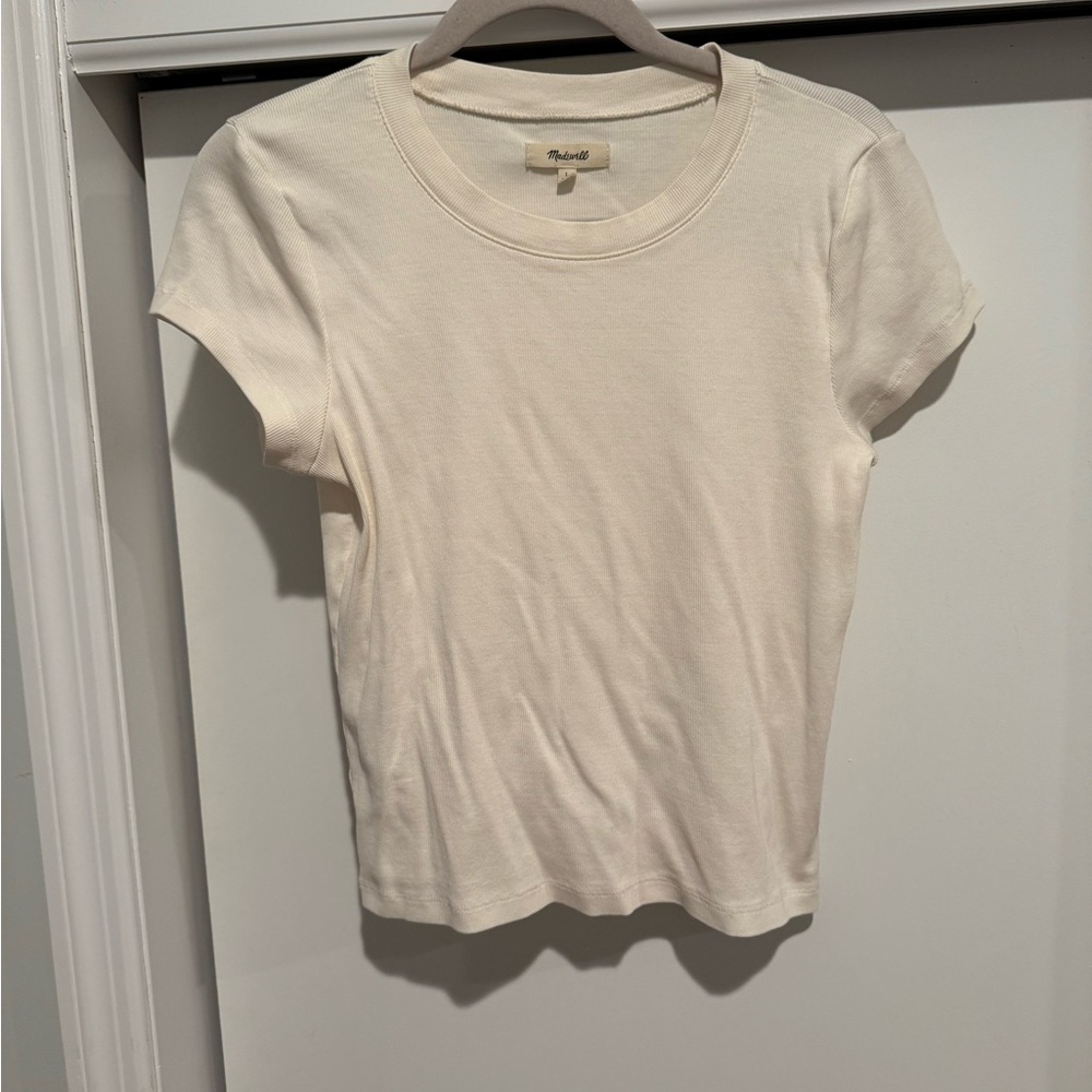 Madewell Large Short Sleeve Ivory Layering Tshirt Women’s Top Great Condition